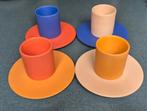 Design kopjes met schotels ' Wobbel'  - Set van 4, Ophalen of Verzenden, Zo goed als nieuw