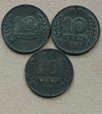 Nederland, 10 cent 1941, 1942 en 1943. Zink., Ophalen of Verzenden, Koningin Wilhelmina, 10 cent, Setje