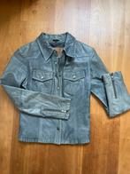 Goosegraft Petrol leren (echt) blouse jacket mt S, Ophalen of Verzenden, Zo goed als nieuw, Blauw