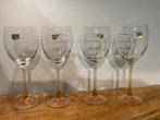 Set van 4 vintage wijnglazen roze voet, Luminarc nog in doos, Glas of Glazen, Ophalen of Verzenden, Overige stijlen, Glas