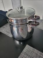 RVS Kookpan met Stoominzet, Kookpan of Snelkookpan, Ophalen of Verzenden, Zo goed als nieuw, Rvs