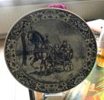 Delftsblauw wanddbord 30 cm Arreslee Zeeuws tafereel, Ophalen of Verzenden