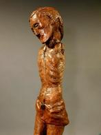 Antiek houten corpus Christi 15e - 16e eeuw houtsnijwerk, Verzenden