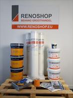 Complete set renovatievlies RUIT met Herfst en Helder latex, Ophalen, 75 m² of meer, Wit, Ruit