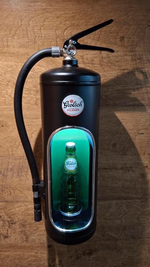 Grolsch brandblusser lamp, Verzamelen, Biermerken, Zo goed als nieuw, Reclamebord, Plaat of Schild, Grolsch, Ophalen of Verzenden