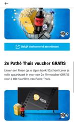 2e bioscoopkaartje gratis zegels Pathé, Albert Heijn, Verzenden