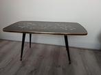 Vintage salontafel/bijzettafel rockabilly stijl, Huis en Inrichting, Tafels | Sidetables, Ophalen, 50 tot 100 cm, Glas, Zo goed als nieuw