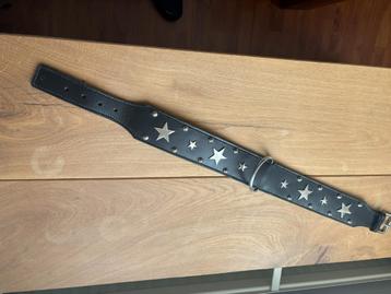 Hondenriem Halsband zwart tuigleer 75cm beschikbaar voor biedingen