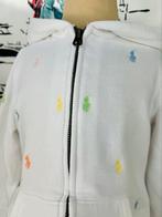 Ralph Lauren wit fleece vest met logopaardjes maat 6, Kinderen en Baby's, Kinderkleding | Maat 116, Ralph Lauren, Meisje, Trui of Vest