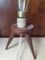 Vintage teak space age lampenvoet hout driepoot, Huis en Inrichting, Lampen | Tafellampen, Minder dan 50 cm, Ophalen of Verzenden
