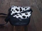 Handtas Leder Look met Zwart Wit "Bont "( Jool ), Verzenden, Zo goed als nieuw, Zwart, Handtas