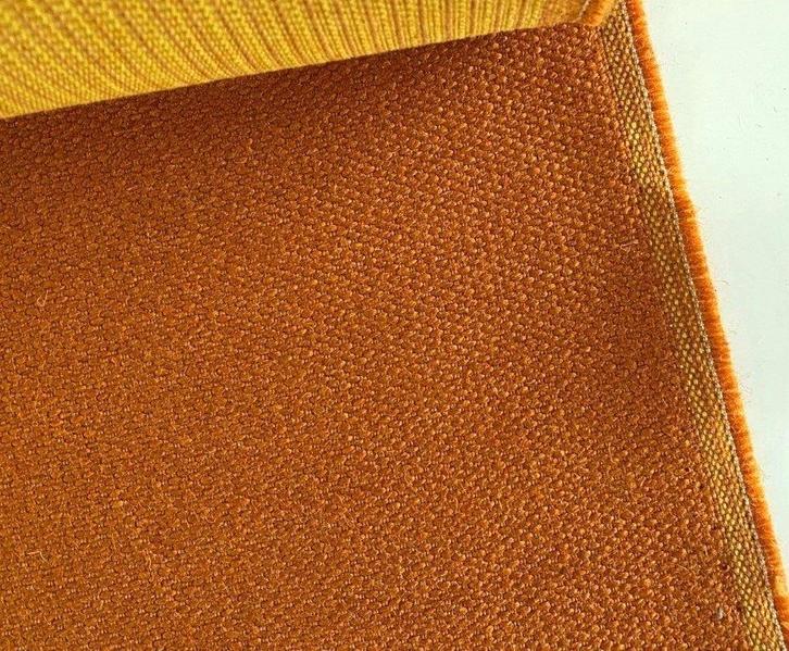 De Ploeg Napoli; vintage meubelstof; max. 15 meter; oranje, Hobby en Vrije tijd, Stoffen en Lappen, Nieuw, Wol, 120 cm of meer