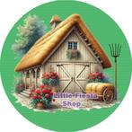 LF8964 ouwel hooischuur stal boerderij 20x4,7cm eetbaar top, Ophalen of Verzenden, Nieuw, Cupcakes, Versiering