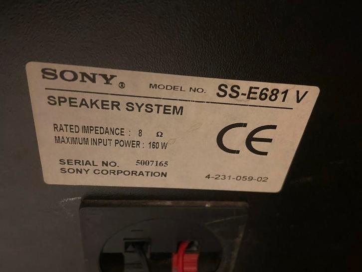 Sony SS-E681V Speakers - Set, Audio, Tv en Foto, Luidsprekers, Gebruikt, Front, Rear of Stereo speakers, 120 watt of meer, Sony