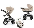 Stokke beige kinderwagen maxi cosi, Ophalen, Zo goed als nieuw, Overige merken, Met autostoeltje