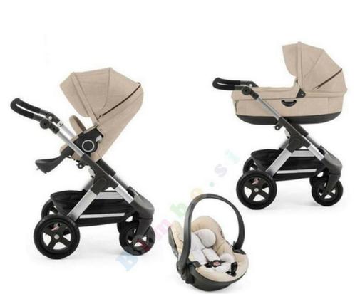 Stokke beige kinderwagen maxi cosi, Kinderen en Baby's, Kinderwagens en Combinaties, Zo goed als nieuw, Overige merken, Met autostoeltje