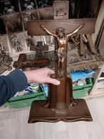 Antiek Houten Kruisbeeld met Christus Figuur, Ophalen of Verzenden