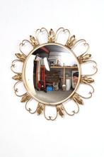 Franse vintage messing verchroomde spiegel bol glas, Huis en Inrichting, Woonaccessoires | Spiegels, Gebruikt, Ophalen of Verzenden