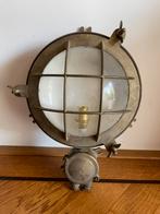 Antiek massief messing scheepslamp, Verzamelen, Scheepvaart, Ophalen of Verzenden, Gebruikt