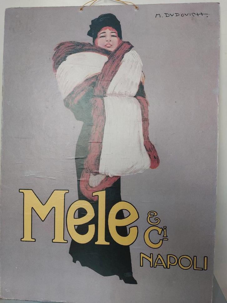 Mele & Ci Napoli Vintage Reclame Poster, Antiek en Kunst, Kunst | Tekeningen en Foto's, Ophalen of Verzenden