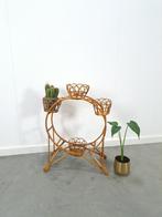 Vintage ronde rotan plantenrek, Overige materialen, 60 cm of meer, Binnen, Rond