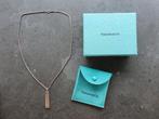 Tiffany & Co. silver ingot bar pendant with silver chain, Met hanger, Ophalen of Verzenden, Zo goed als nieuw, Zilver