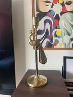 Goudkleurige kandelaar – H&M Home – pauw – decoratief, Ophalen of Verzenden, Zo goed als nieuw, Minder dan 50 cm