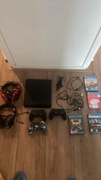 Playstation 4 slim, Met games, Zwart, Ophalen of Verzenden, Zo goed als nieuw