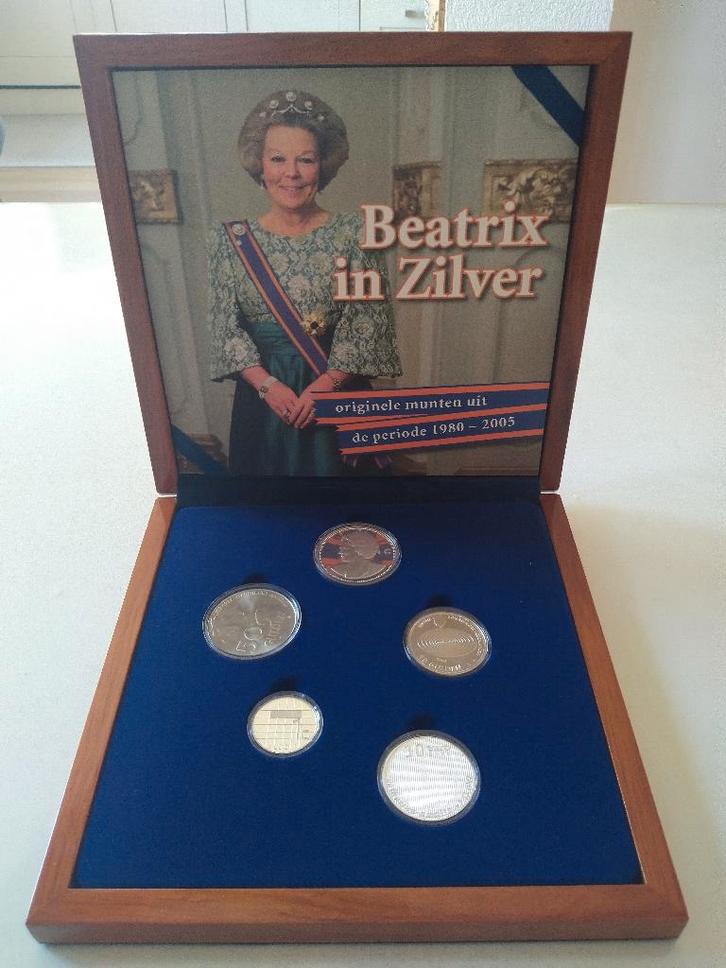 ️❤️ Zilverschat Beatrix 50 gulden 10 euro 1 gulden zilver, Postzegels en Munten, Munten | Nederland, Setje, 50 gulden, Koningin Beatrix