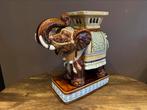 Vintage geglazuurde keramische olifant plantentafel brocante, Antiek en Kunst, Ophalen of Verzenden
