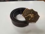 Nieuwe lederen riem met prachtige buckle 115 cm, Kleding | Heren, Riemen en Ceinturen, Ophalen of Verzenden, Nieuw, Zwart