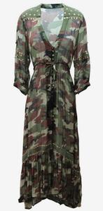 Super mooie Ibiza Gipsy Army maxi jurk Miss June, Ophalen of Verzenden, Zo goed als nieuw, Groen, Onder de knie
