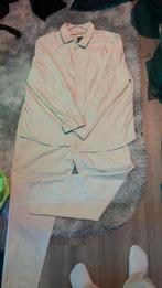 Heren tweedelig pak beige, Ophalen of Verzenden, Zo goed als nieuw, Maat 56/58 (XL), Beige