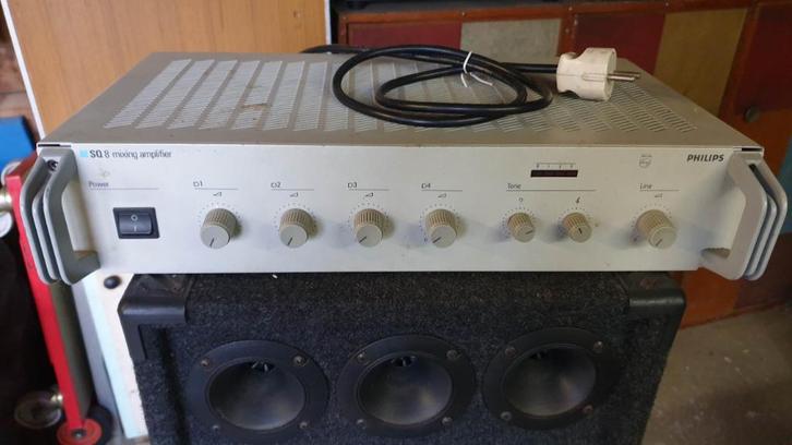 PA versterker 120W Philips SQ8, Muziek en Instrumenten, Versterkers | Keyboard, Monitor en PA, Gebruikt, P.A., Minder dan 500 watt