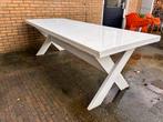 Witte Houten Eettafel, Huis en Inrichting, Tafels | Eettafels, Gebruikt, 200 cm of meer, Landelijk, modern, Vijf personen of meer