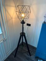 IKEA staande lamp Lauters met lampenkap Brunsta, Industrieel, 100 tot 150 cm, Gebruikt, Hout