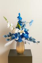 Luxe Kunstboeket - Handgemaakt & Uniek!, Huis en Inrichting, Overige materialen, 50 tot 75 cm, Blauw, Nieuw