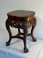 Antieke Chinese bijzettafel/plantentafel met marmeren blad, Ophalen of Verzenden