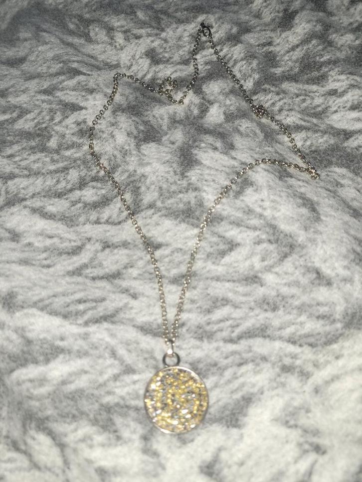 Leuke Ketting met Hanger, Sieraden, Tassen en Uiterlijk, Kettingen, Zo goed als nieuw, Overige materialen, Zilver, Met hanger