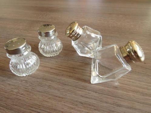 Set van 4 Kleine Zoutvaatjes – Abstract & Retro (Salt), Antiek en Kunst, Antiek | Glas en Kristal, Ophalen of Verzenden
