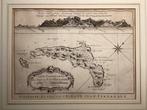 Antieke kaart van het eiland Juan Fernandez/Robinson Crusoe., Boeken, Nederland, Voor 1800, Ophalen of Verzenden, Zo goed als nieuw