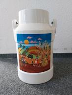 Vintage keramische melkbus vaas met landschap, Ophalen, Gebruikt, Wit, Aardewerk of Porselein