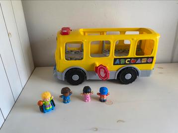 Little people schoolbus groot met trek en duw stang beschikbaar voor biedingen