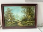 schilderij - MANDERS - gesigneerd ingelijst - 100cm, Antiek en Kunst, Ophalen of Verzenden
