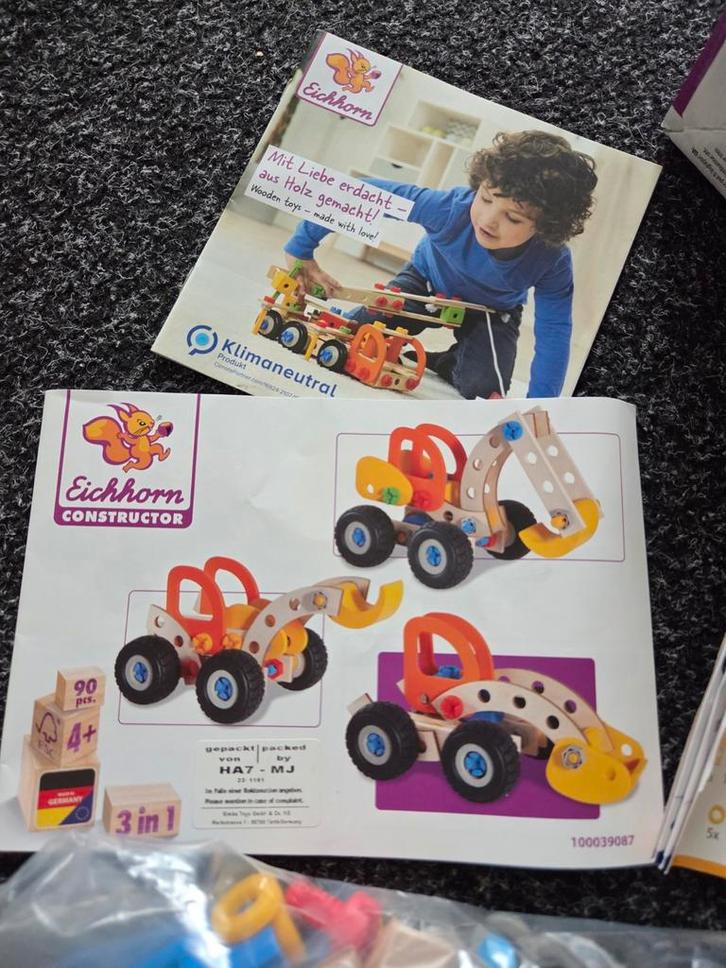 Eichhorn Constructor 3-in-1 Houten Constructie Speelgoed, Kinderen en Baby's, Speelgoed | Houten speelgoed, Gebruikt, Overige typen