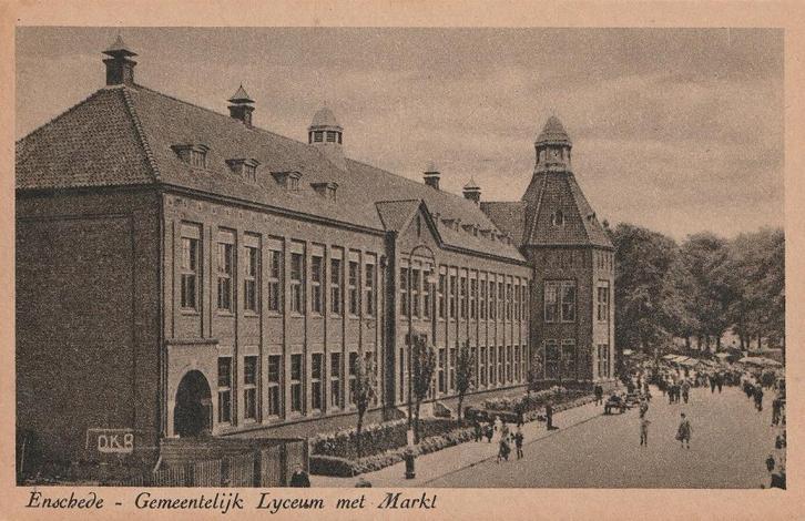 ENSCHEDE SCHOOL LYCEUM JAREN 30 ZEER MOOI OUDE KAART KJ53, Verzamelen, Ansichtkaarten | Nederland, Ongelopen, 1920 tot 1940, Ophalen of Verzenden