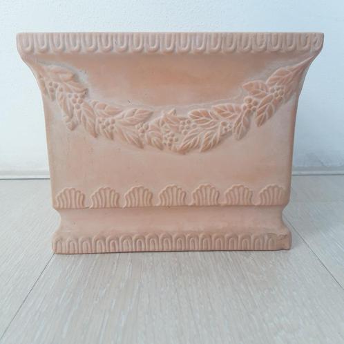 1 geglazuurde vierkante terracotta bloempot voor binnen H15, Tuin en Terras, Bloempotten, Gebruikt, Terracotta, Binnen, Minder dan 40 cm