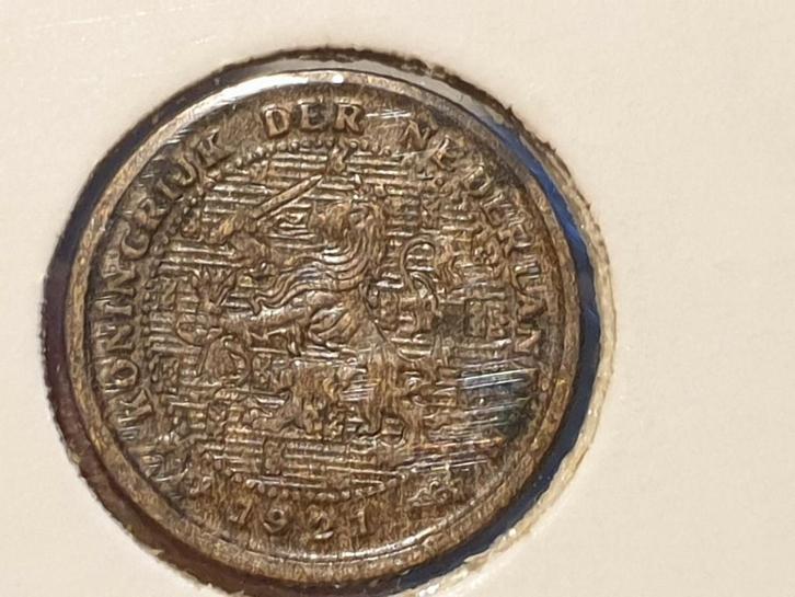 Halve cent 1921 (03), Postzegels en Munten, Munten | Nederland, Overige waardes, Koningin Wilhelmina, Ophalen of Verzenden