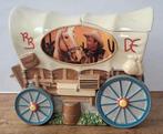Vintage porseleinen koektrommel, Roy Rogers huifkar, Ophalen of Verzenden