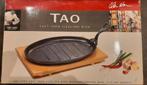 TAO gietijzeren grillpan met houten onderzetter, Ophalen of Verzenden, Nieuw, Gietijzer, Koekenpan of Braadpan